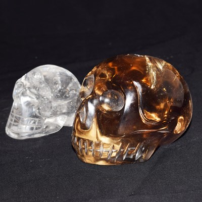 Lot 286 - Two carved hardstone skulls