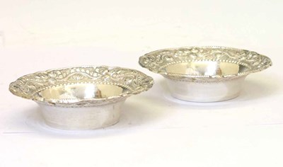 Lot 289 - Pair of Indian white-metal circular dishes or bowls