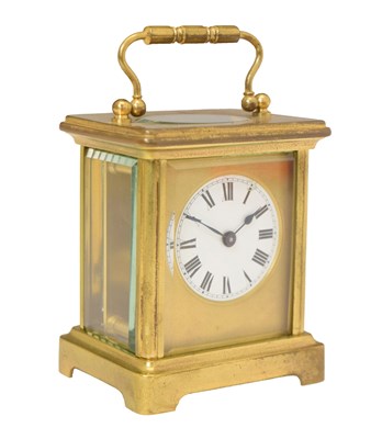 Lot 566 - French gilt cased carriage timepiece