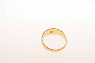 Lot 26 - Unmarked gold ring, gypsy set three white stones