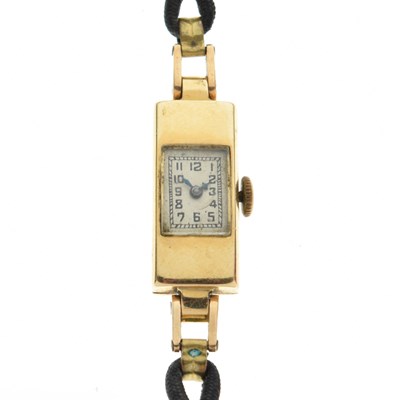 Lot 194 - Lady's vintage 18ct gold cased square cocktail watch