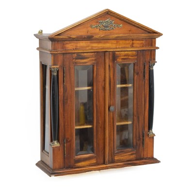 Lot 636 - Mahogany architectural-style glazed double door wall cabinet