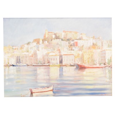 Lot 542 - Felix Semel - Oil on canvas - Ibiza Old Town