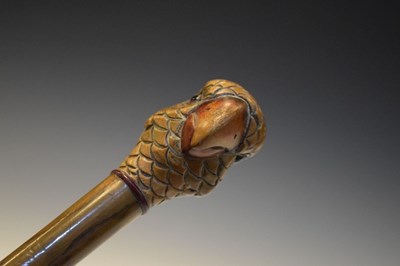 Lot 196 - Parasol with carved parrot handle