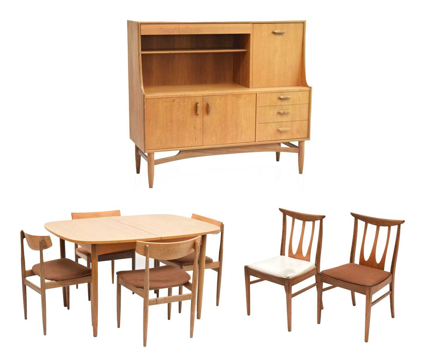 Lot 582 - G-Plan Teak Dining Table, six chairs,