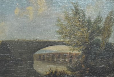 Lot 550 - J.H. Brown - Oil on panel - 'Old and New Over bridges, Gloucester'