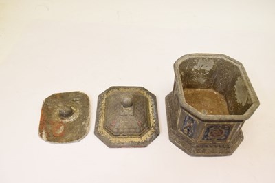 Lot 333 - Masonic Interest - Octagonal lead tobacco box