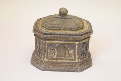 Lot 333 - Masonic Interest - Octagonal lead tobacco box