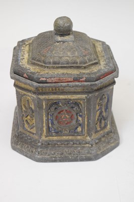 Lot 333 - Masonic Interest - Octagonal lead tobacco box