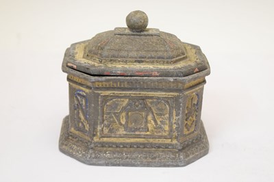 Lot 333 - Masonic Interest - Octagonal lead tobacco box
