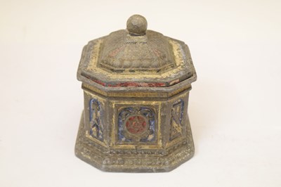 Lot 333 - Masonic Interest - Octagonal lead tobacco box