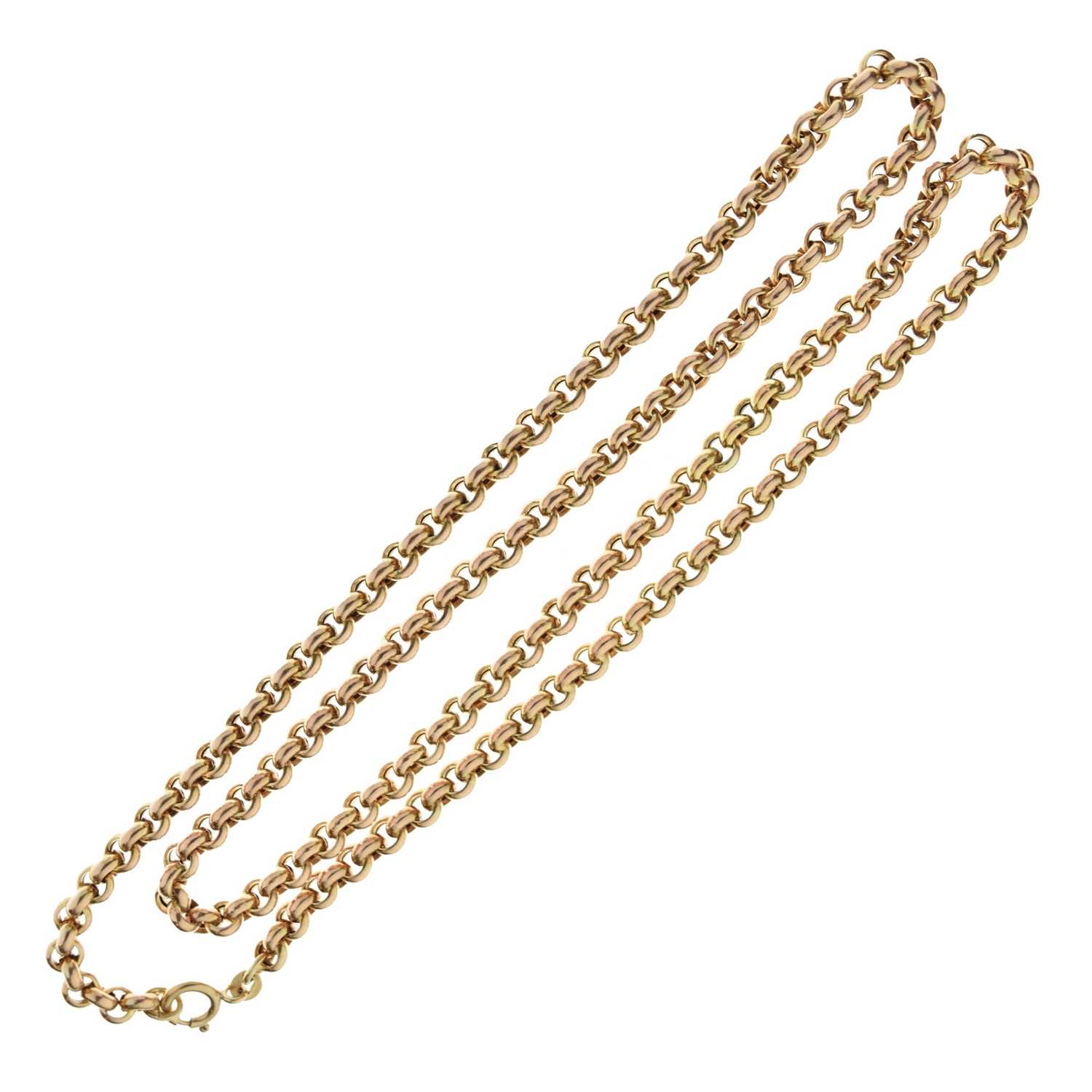 Lot 119 - 9ct gold belcher link necklace