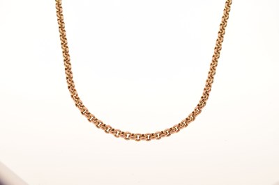 Lot 119 - 9ct gold belcher link necklace