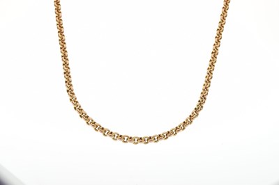 Lot 119 - 9ct gold belcher link necklace