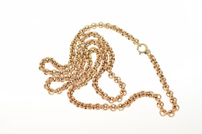 Lot 119 - 9ct gold belcher link necklace