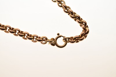 Lot 119 - 9ct gold belcher link necklace