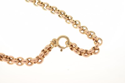 Lot 119 - 9ct gold belcher link necklace