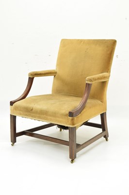 Lot 610 - George III 'Gainsborough' type open framed armchair