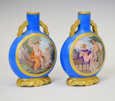 Lot 413 - Pair of miniature moon flasks