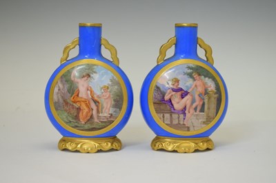 Lot 413 - Pair of miniature moon flasks