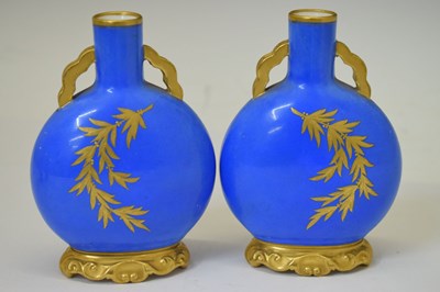 Lot 413 - Pair of miniature moon flasks