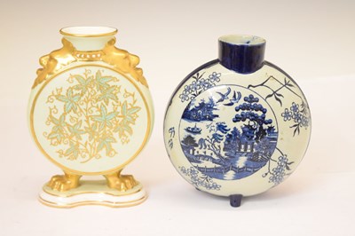 Lot 441 - Moon flask, painted in the manner of Kate Greenaway, etc.