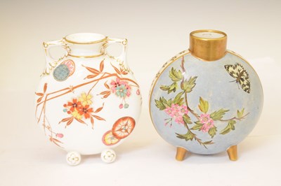 Lot 441 - Moon flask, painted in the manner of Kate Greenaway, etc.