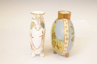 Lot 441 - Moon flask, painted in the manner of Kate Greenaway, etc.