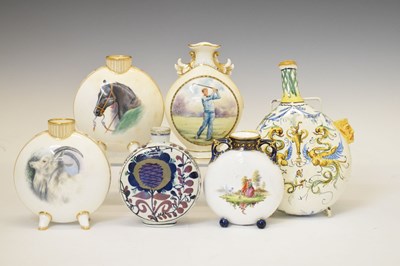 Lot 443 - Pair of early 20th Century porcelain moon flasks, etc.