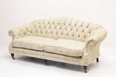 Lot 614 - Three-seater sofa upholstered in William Morris fabric