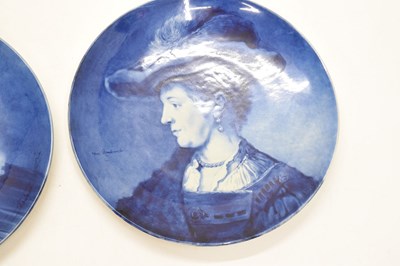 Lot 460 - Pair of Delft portrait plates