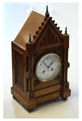 Lot 357 - Late 19th Century French walnut-cased mantel clock