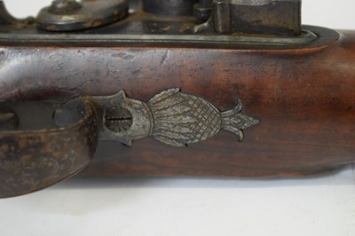 Lot 367 - 16 bore English full stocked flintlock officers pistol circa 1790 by Tayler & Mander