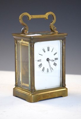 Lot 358 - French brass carriage clock