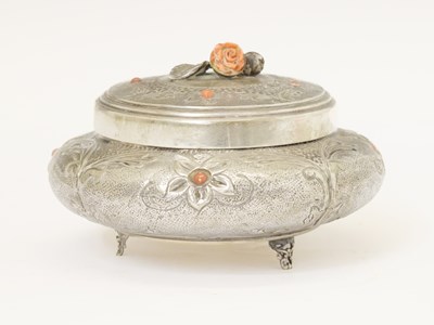 Lot 276 - 20th century Greek white-metal powder bowl and cover