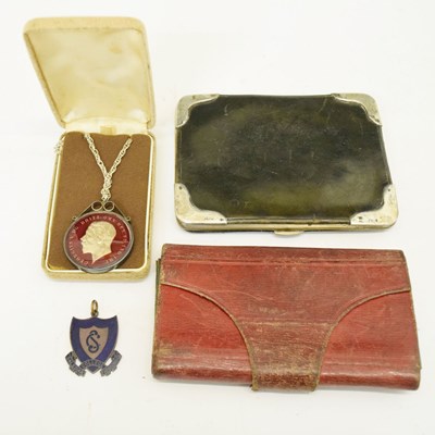 Lot 284 - Edwardian silver mounted wallet and other collectors items