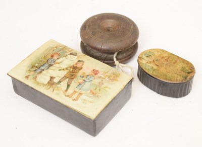 Lot 325 - Rectangular lacquered box, together with another box and yo-yo
