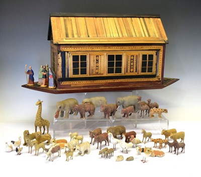 Lot 307 - 19th Century straw-work Noah's Ark