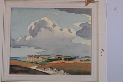 Lot 435 - Eric Slater (1896-1963) - Watercolour - Ploughing