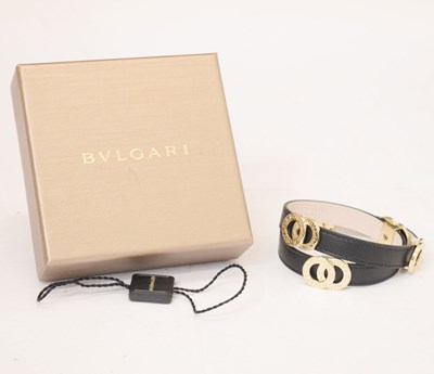Lot 104 - Bulgari - Black leather coiled bracelet