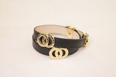 Lot 104 - Bulgari - Black leather coiled bracelet