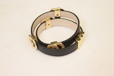 Lot 104 - Bulgari - Black leather coiled bracelet