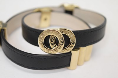 Lot 104 - Bulgari - Black leather coiled bracelet