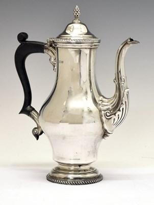 Lot 166 - Elizabeth II silver coffee pot of baluster form in the late 18th century manner