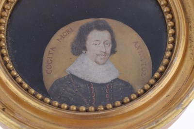 Lot 515 - 17th century-style portrait miniature, probably of James I