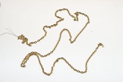 Lot 78 - Yellow metal belcher link necklace, stamped '750'