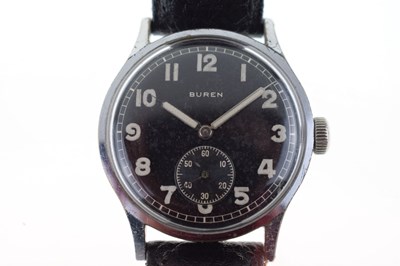Lot 85 - Buren - World War II DH German military manual wind wristwatch