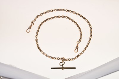 Lot 77 - Two-colour gold watch chain