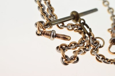 Lot 77 - Two-colour gold watch chain