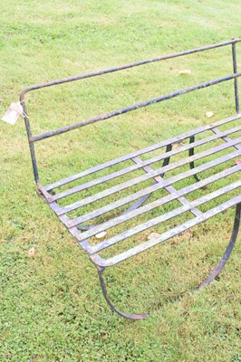 Lot 740 - Metal three-seater slatted garden bench